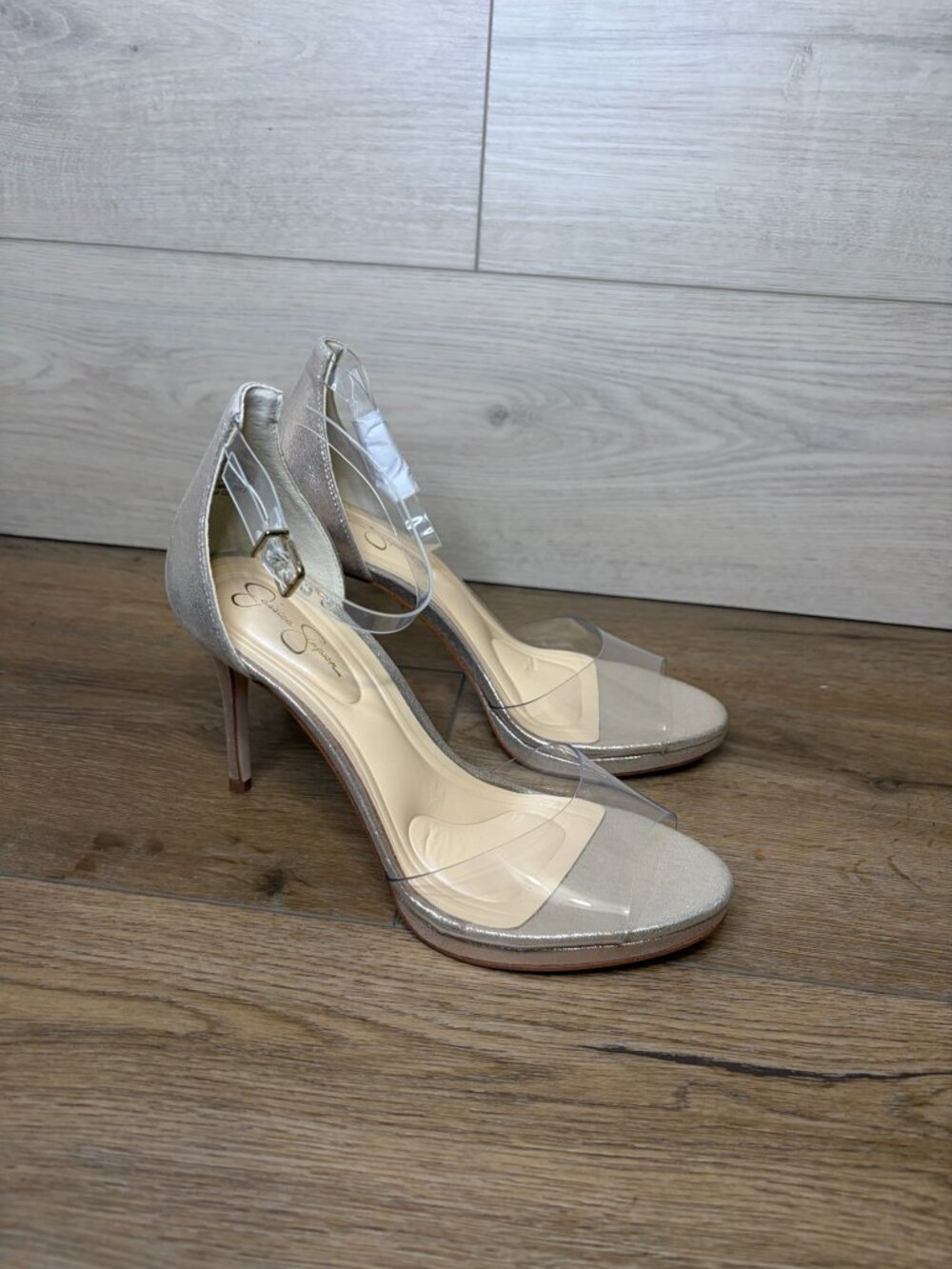 Jessica Simpson Daisile Champagne Heeled Sandals Size 7.5M